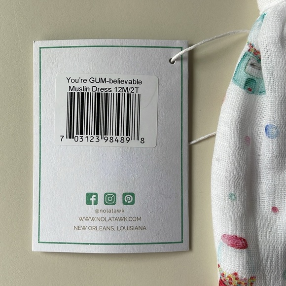 Nola Tawk White Organic Cotton Muslin Dress in Gumball Print - Picture 5 of 9